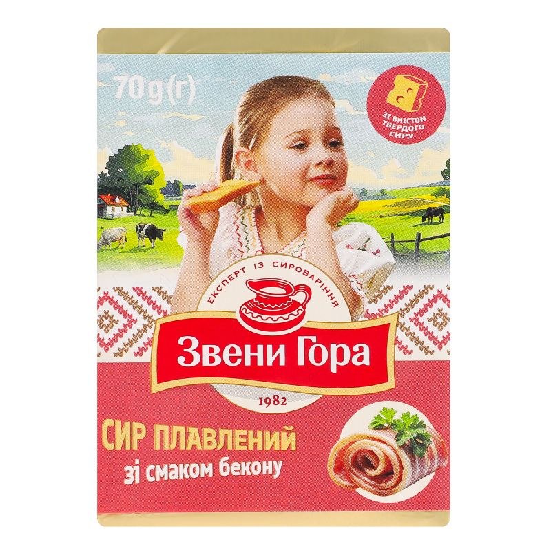 Сир Звени Гора плав. порц. зі смак.бекону 36% 70г